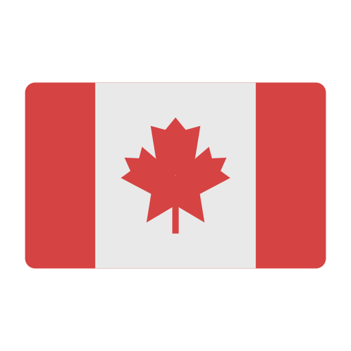The national flag of Canada featuring a red maple leaf.